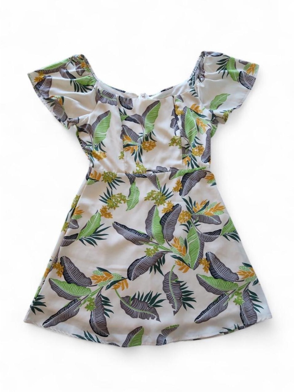 Urban Outfitters Off-The-Shoulder Tropical Dress